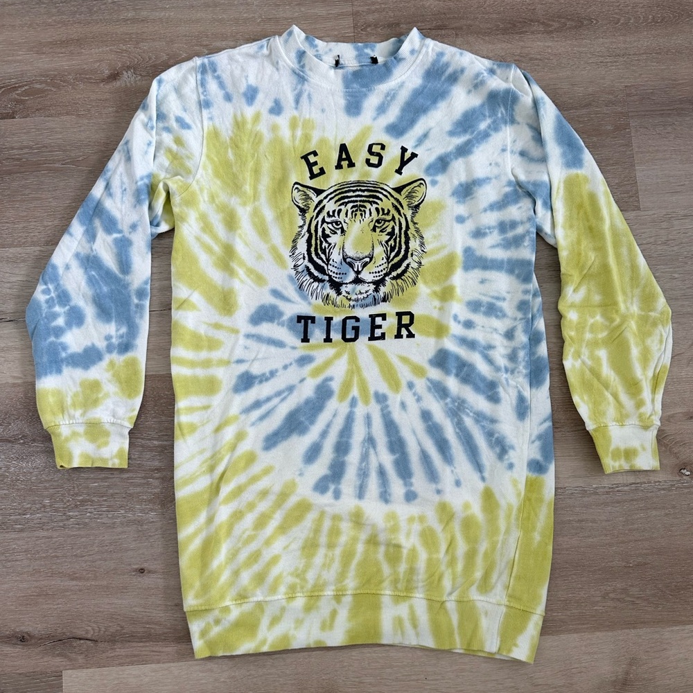 Easy Tiger Tie-Dye Sweater - Blue and green